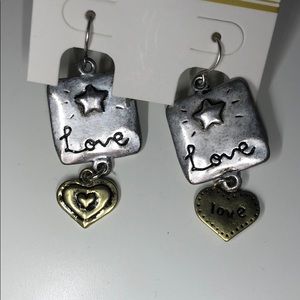Super cute fashion dangly love earrings